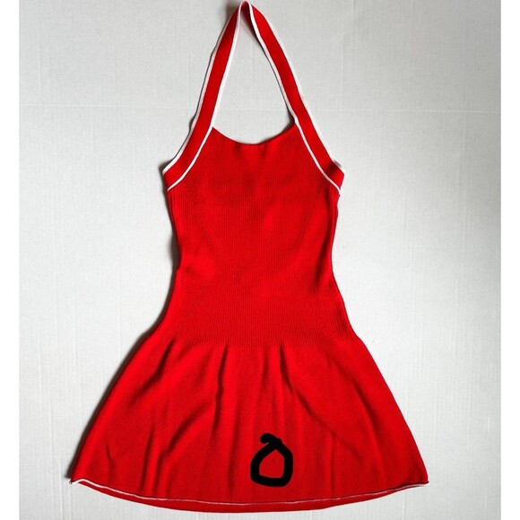 Anthropologie Halter Mini Dress Bright Red Women’s Small Summer Silhouette - Picture 14 of 15